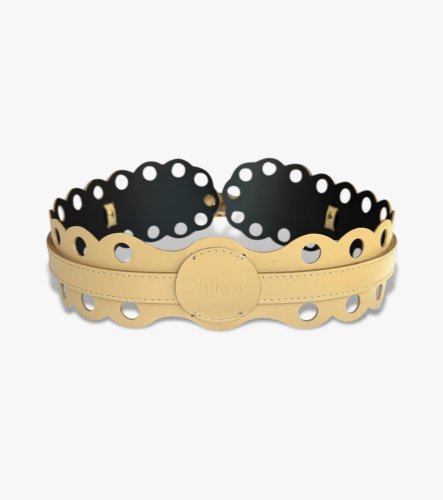 Opasek Vogue perforation - Barva: vanilková
