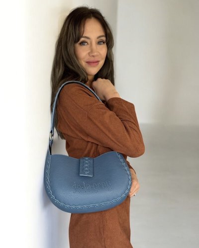 Umbra perforation Hobo bag - Barva: modrá zrnitá