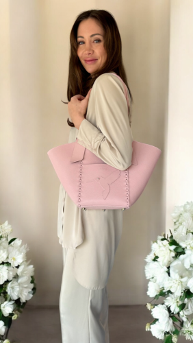 Tote Bella Large s kolibříkem - Barva: pudr růžová