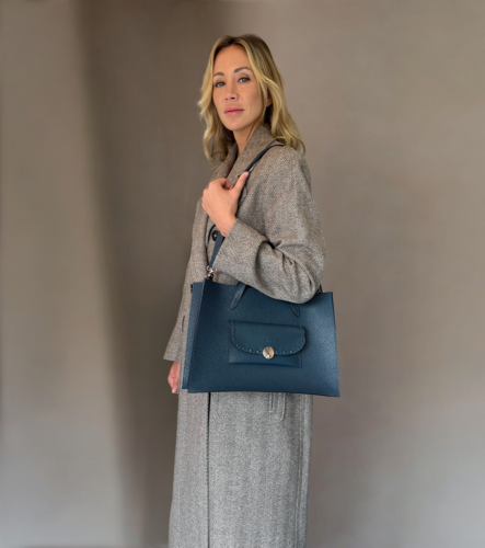 Madison Tote - Barva: petrolejová zrnitá