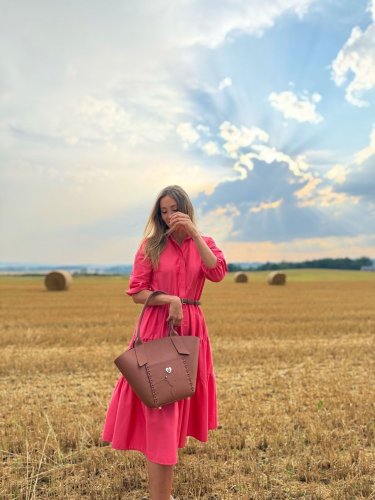 Tote Bella Large se stříbrným srdcem se zlatem a drahokamem