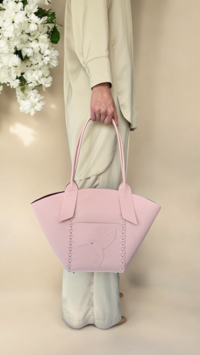 Tote Bella Large s kolibříkem - Barva: pudr růžová