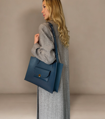 Madison Tote - Barva: petrolejová zrnitá