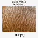 Kůže s ražbou v barvě koňak