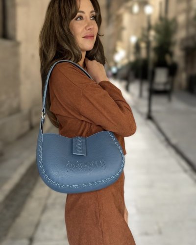 Umbra perforation Hobo bag - Barva: modrá zrnitá
