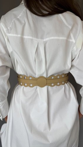 Opasek Vogue perforation - Barva: vanilková