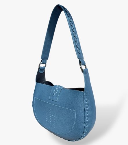 Umbra perforation Hobo bag - Barva: modrá zrnitá