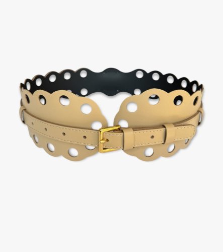 Opasek Vogue perforation - Barva: vanilková