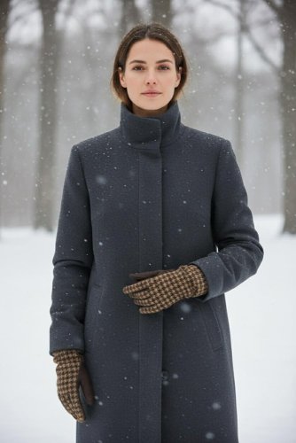 Kožené rukavice  / kohoutí stopa OKR - Velikost: 20