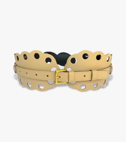 Opasek Vogue perforation - Barva: vanilková