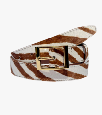 Luxusní opasek se srstí - hnědá zebra