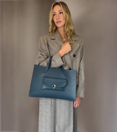 Madison Tote - Barva: petrolejová zrnitá